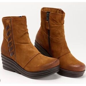Miz Mooz Leather Wedge Boots - Zola Hazelnut SZ US 9.5/10 EU 41